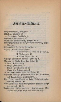 Adressen-Nachweis