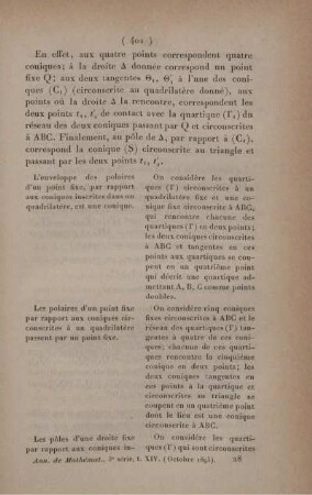 Note sur une méthode nouvelle de transformation et sur les quartiques unicursales. [Fortsetzung]