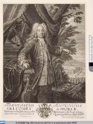 [Franz Anton von Sporck, Gründer des St. Hubertus-Ordens in Böhmen, im Alter von 64 Jahren]