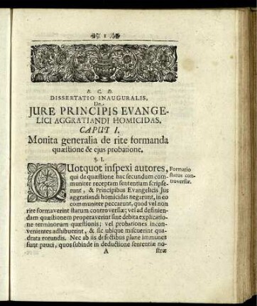 Caput. I. Monita generalia de rite formanda quaestione & ejus probatione.