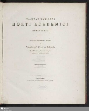 2: Plantae Rariores Horti Academici Monacensis