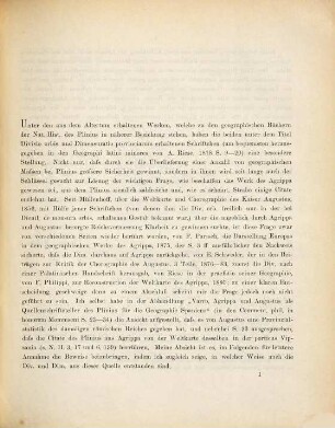 Untersuchungen zu den geographischen Büchern des Plinius, 1. Die Weltkarte des M. Agrippa