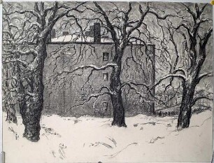 Nebengebäude im Schnee (Löbtau)