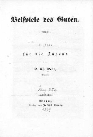 Beispiele des Guten : erzählt für die Jugend