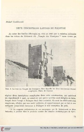 3: Deux inscriptions latines de Palmyre