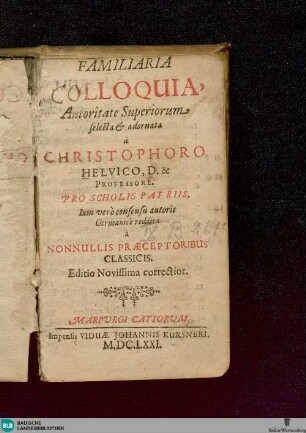 Familiaria colloquia selecta et adornata
