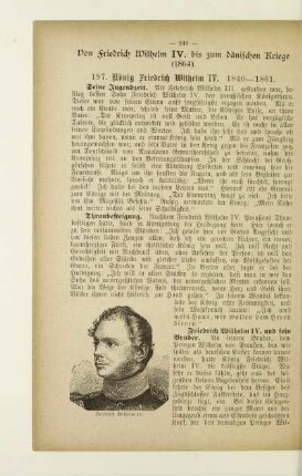 Von Friedrich Wilhelm IV. bis zum dänischen Kriege (1864)