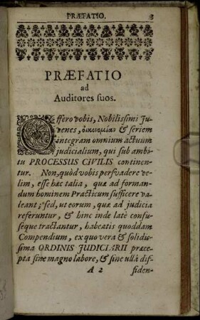 Præfatio ad Auditores fuos.