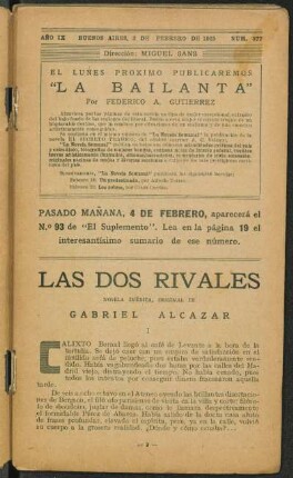 1925009377: Las dos rivales : novela inédita