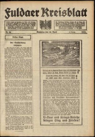 Erste Ausgabe vom Samstag, den 14. April 1917.
