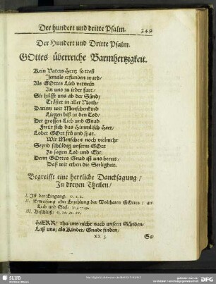 Der Hundert und Dritte Psalm. Gottes überreiche Barmhertzigkeit