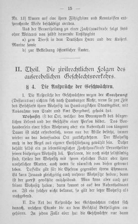 § 4. Die Ansprüche der Geschwächten.
