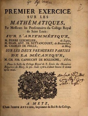 Premier exercice sur les mathématiques ...