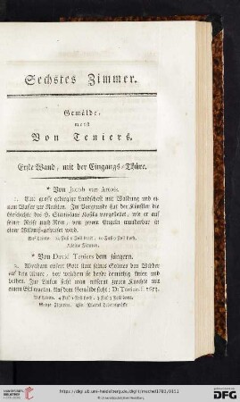 Sechtes Zimmer. Gemälde, meist von Teniers