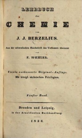 Lehrbuch der Chemie, 5. Band