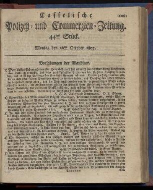 44tes Stück. Montag, den 26ten October 1807