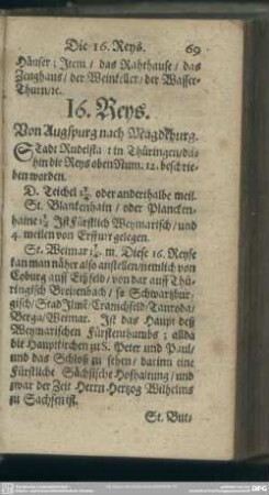 16. Reys. Von Augspurg nach Magdeburg