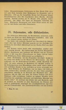 IX. Reformation, erste Säkularisation.