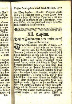 XII. Capitul. Daß es Zaubereyen gebe / wird durch Exempel bewiesen.