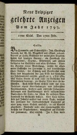 17tes Stück. Den 27ten Febr.