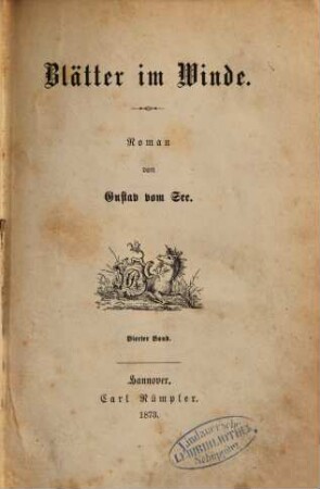 Blätter im Winde : Roman von Gustav vom See, 4