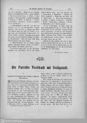 Die Parochie Fischbach nit Seeligstadt