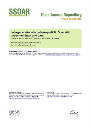 Intergenerationelle Lebensqualität: Diversität zwischen Stadt und Land