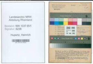 Entnazifizierung Heinrich Hupertz , geb. 27.10.1903 (Justizangestellter)