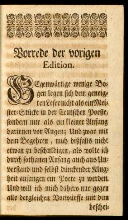 Vorrede der vorigen Edition