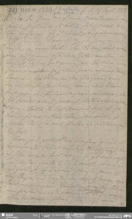 Eigenh. Briefkonzept von August Wilhelm von Schlegel an Sophie Bernhardi, Jena, 18.09.1801