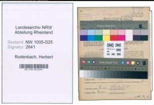 Entnazifizierung Herbert Rodenbach , geb. 03.11.1883 (Vertreter)