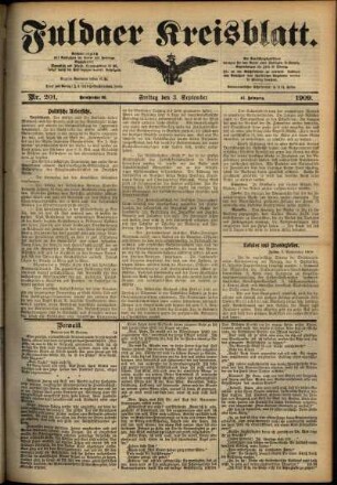 Ausgabe vom Freitag, den 03. September 1909.