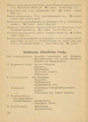 Städtische öffentliche Parks