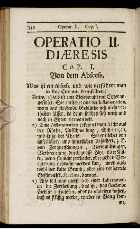 Operatio II. Diæresis