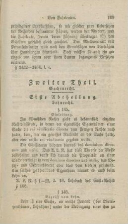 Zweiter Theil. Sachenrecht.