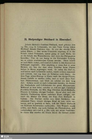 II. Hofprediger Neithard in Ebersdorf