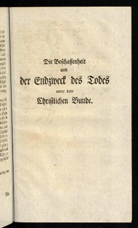 447-476, Die Beschaffenheit und der Endzweck des Todes ...