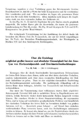 Über die Erzielung möglichst großer innerer und absoluter Genauigkeit bei der Analyse von Horizontalpendel- und Gravimeterbeobachtungen