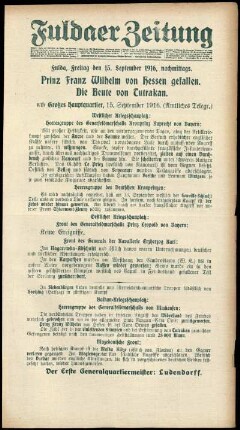Ausgabe vom Freitag, den 15. September 1916.