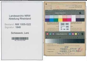 Entnazifizierung Leni Schieweck , geb. 22.02.1898 ()