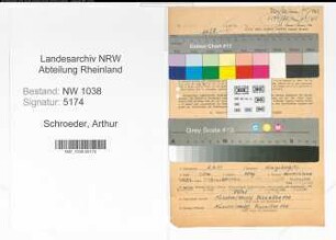 Entnazifizierung Arthur Schroeder , geb. 05.07.1901 (Postarbeiter)