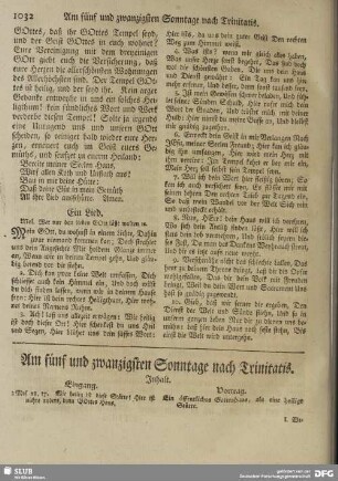 Am fünf und zwanzigsten Sonntage nach Trinitatis