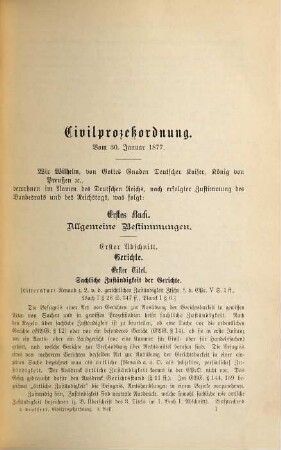 Civilprozessordnung für das Deutsche Reich nebst dem Einführungsgesetze vom 30. Januar 1877