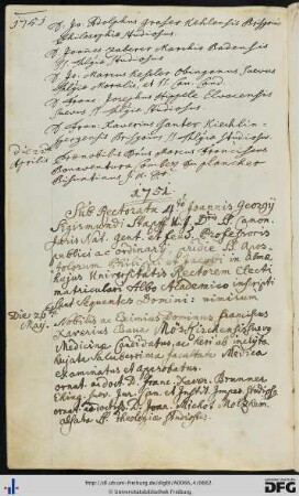 [fol. 330] Rektorat Johann Georg Sigmund Stapf 1751