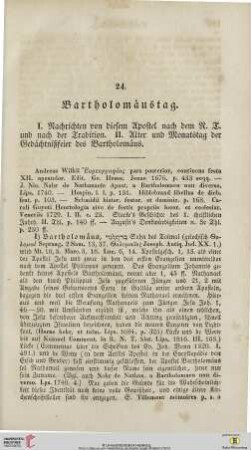 24. Bartholomäustag