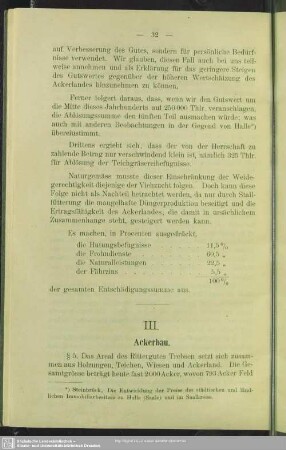 III. Ackerbau