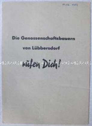 Propagandaschrift zur Kollektivierung der Landwirtschaft