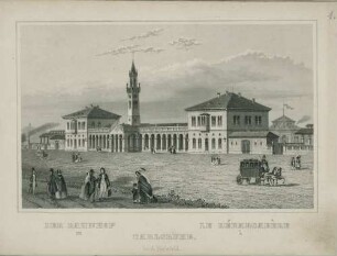 Der Bahnhof in Carlsruhe - Le Débarcadère à Carlsruhe