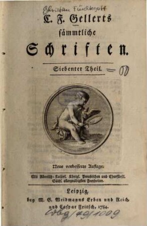 C.F. Gellerts sämmtliche Schriften. Siebenter Theil