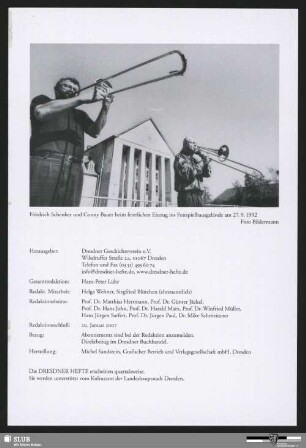 Friedrich Schenker und Conny Bauer beim feierlichen Einzug ins Festspielhausgelände am 27.9.1992
